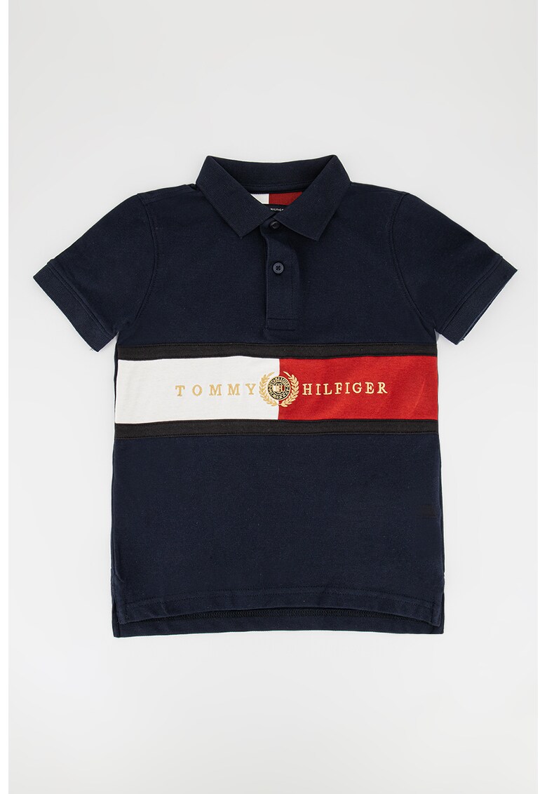 Памучна тениска с яка и лого Tommy Hilfiger
