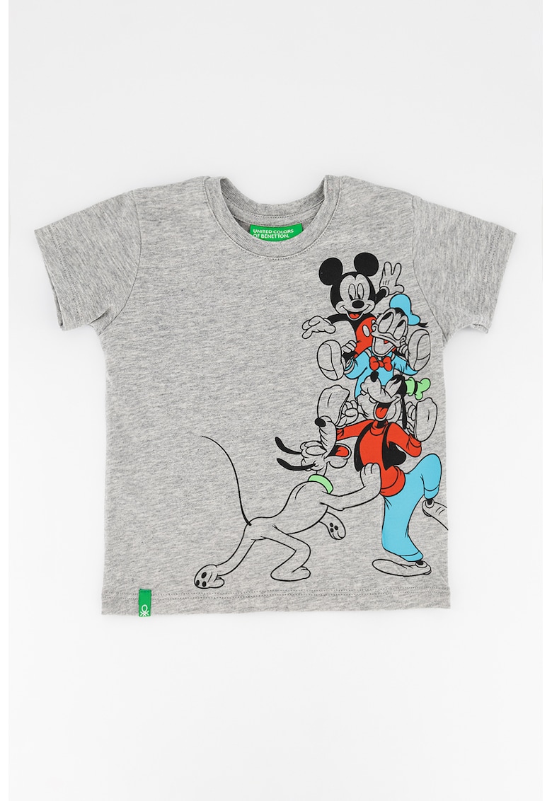 United Colors Of Benetton Tricou cu decolteu la baza gatulu si imprimeu disney