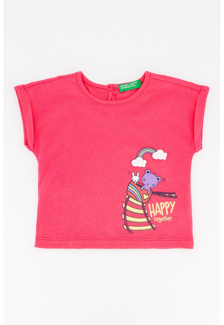 Tricou cu imprimeu grafic - Fucsia