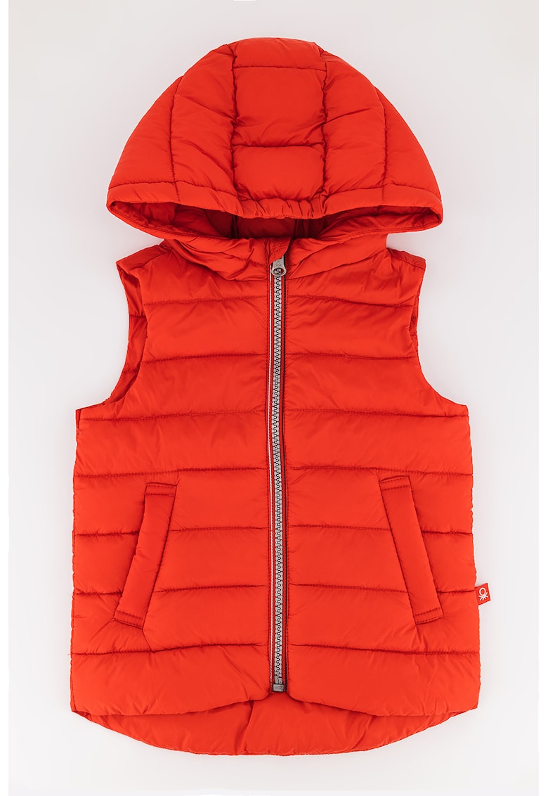Елек с качулка и капитониран ефект United Colors of Benetton