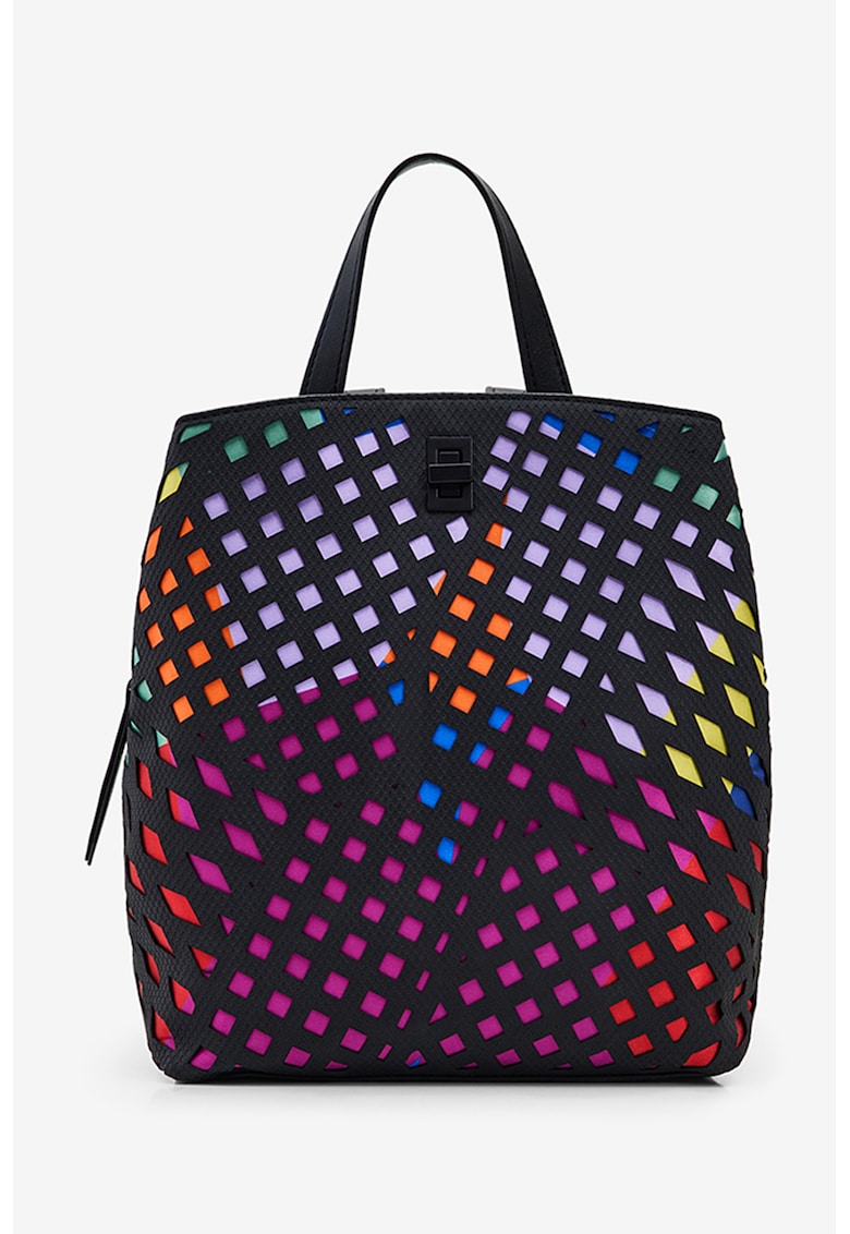 Rucsac convertibil cu accente cu model colorblock