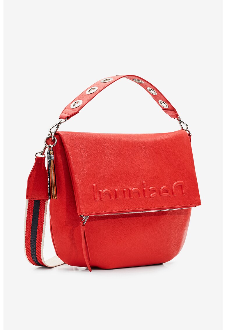 Geanta crossbody din piele ecologica cu logo in relief