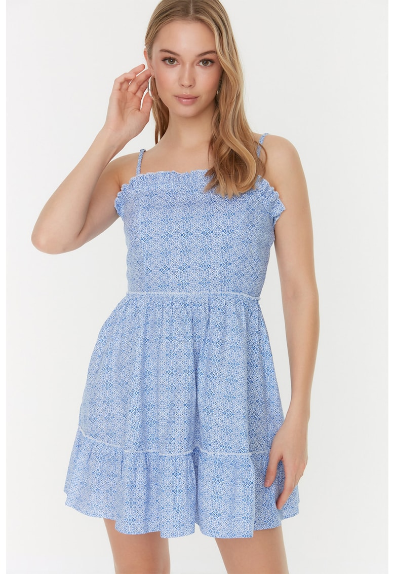 Rochie mini evazata cu imprimeu grafic