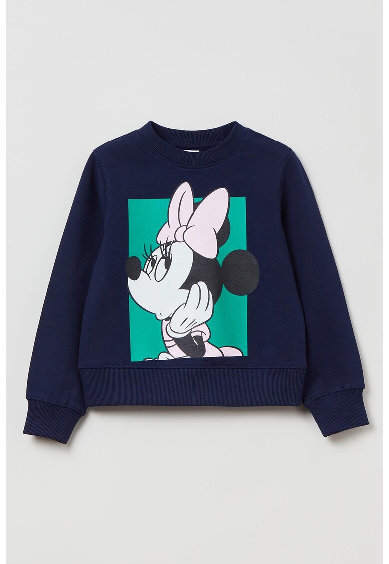 Bluza sport cu decolteu la baza gatului si imprimeu Minnie Mouse