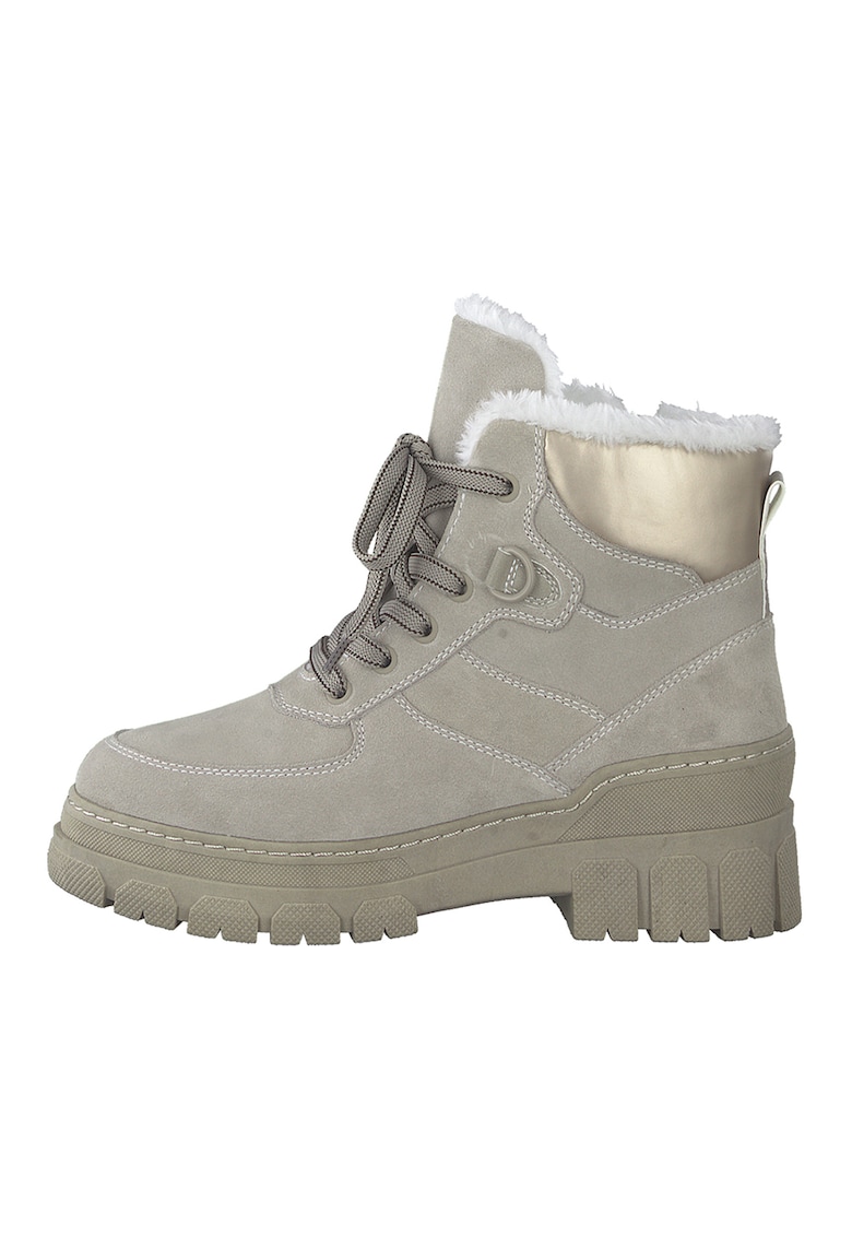 Ghete din piele intoarsa cu captuseala din blana sintetica