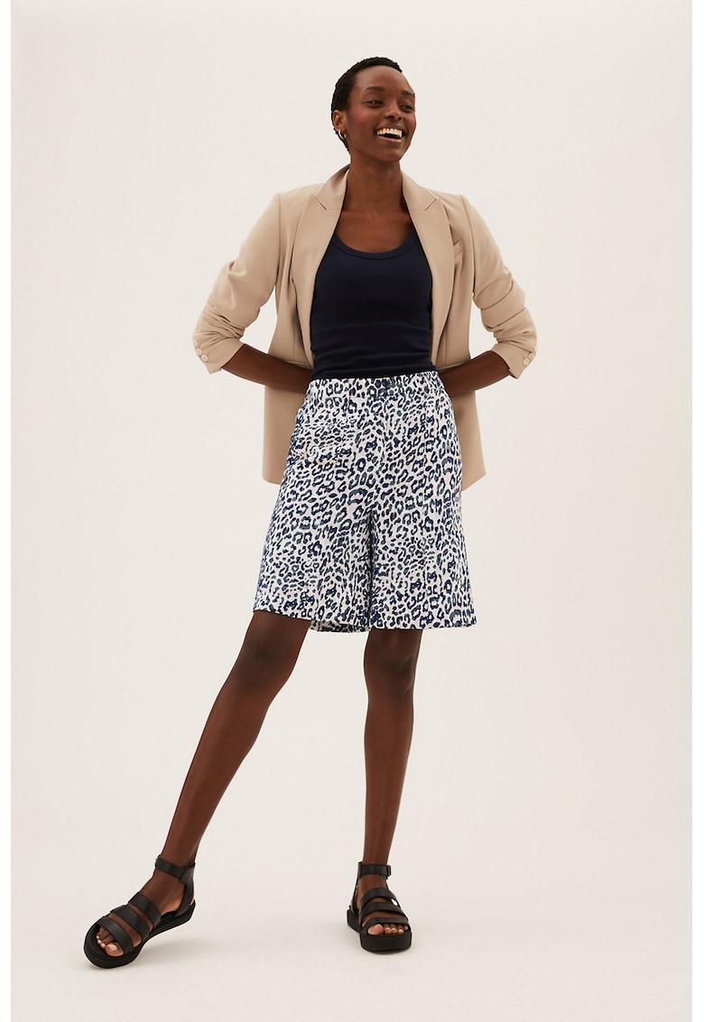Къс панталон с шарки и джобове Marks Spencer