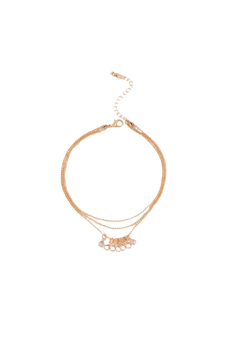 Bratara de picior - aurie - in 3 straturi - cu pietre - Janka C19 -