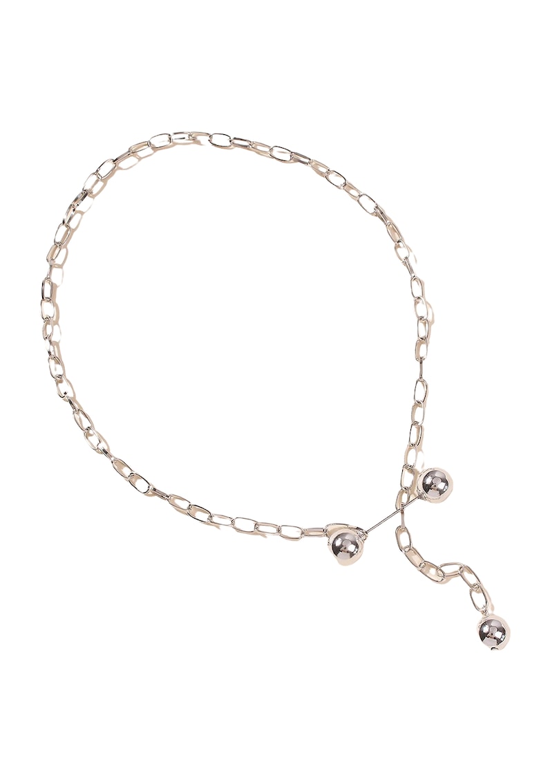 Colier argintiu - cu zale si bile - Ingse C1 -