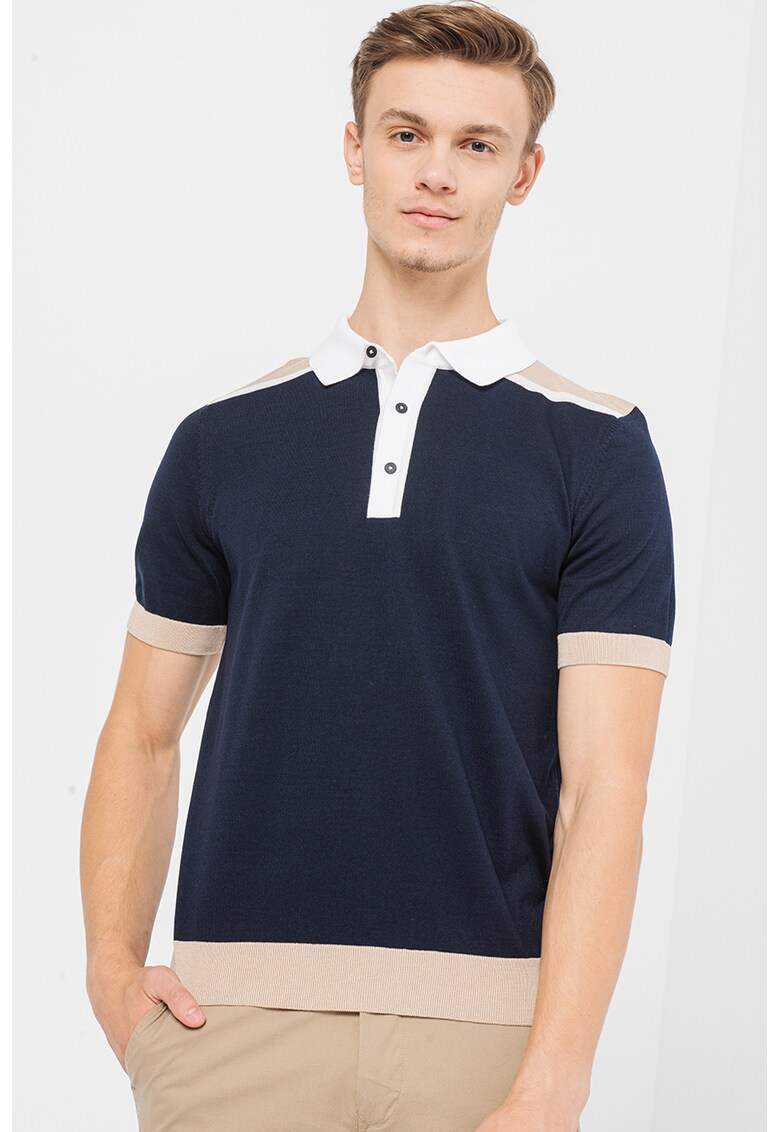 Tricou polo regular fit tricotat fin Tadini