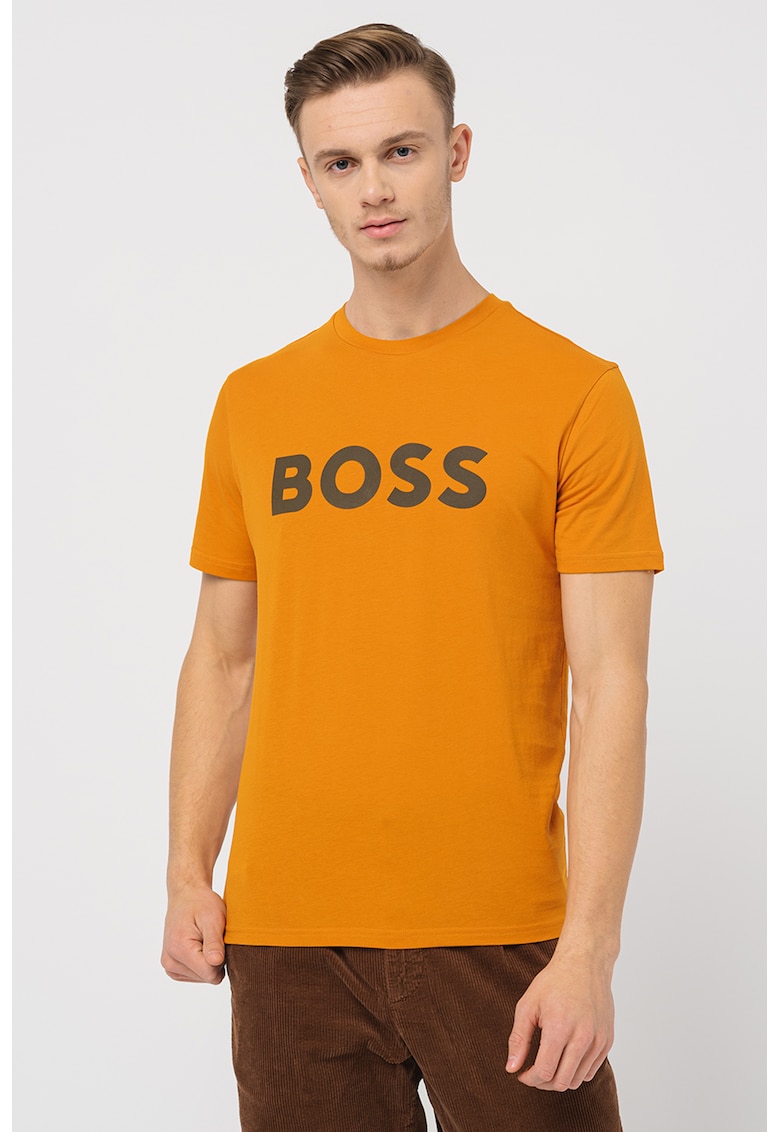 Tricou regular fit cu imprimeu logo cauciucat Thinking