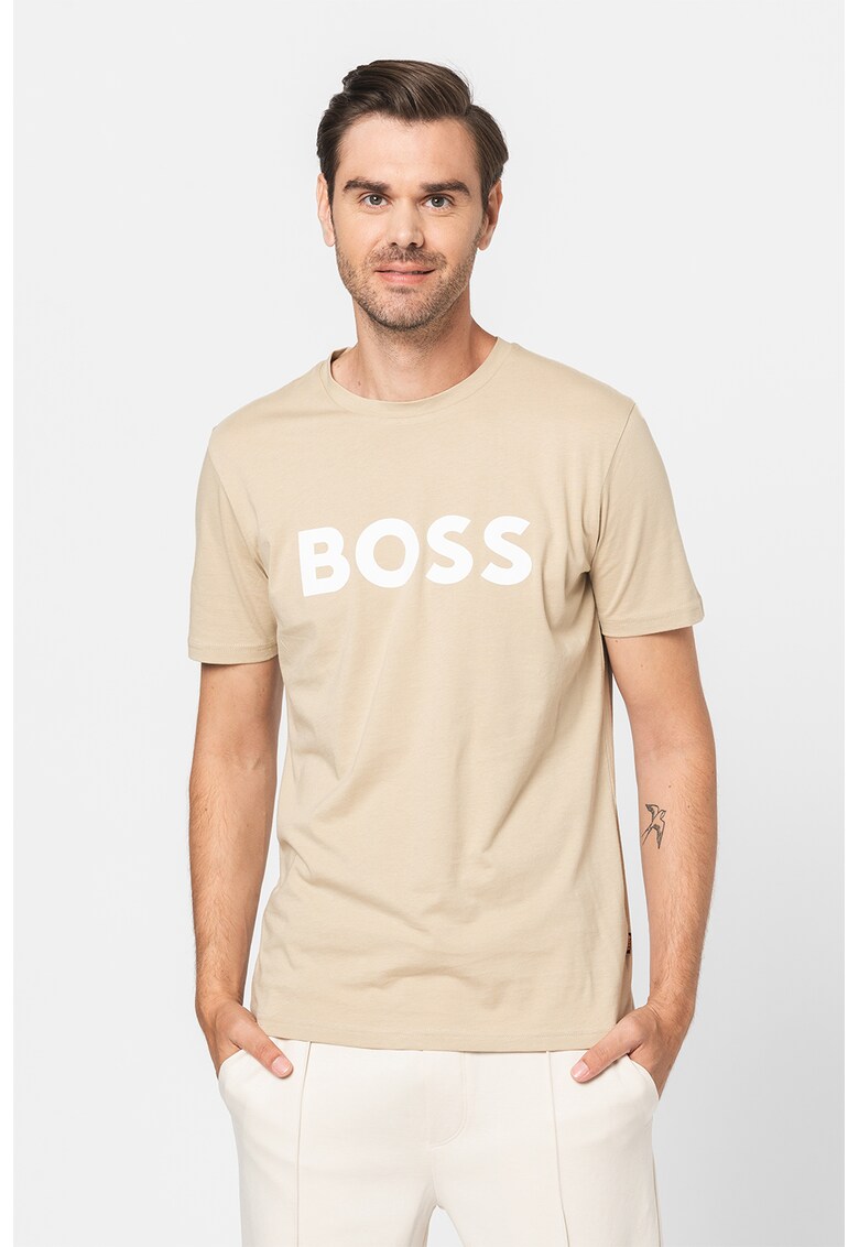 Памучна тениска Thinking с лого BOSS