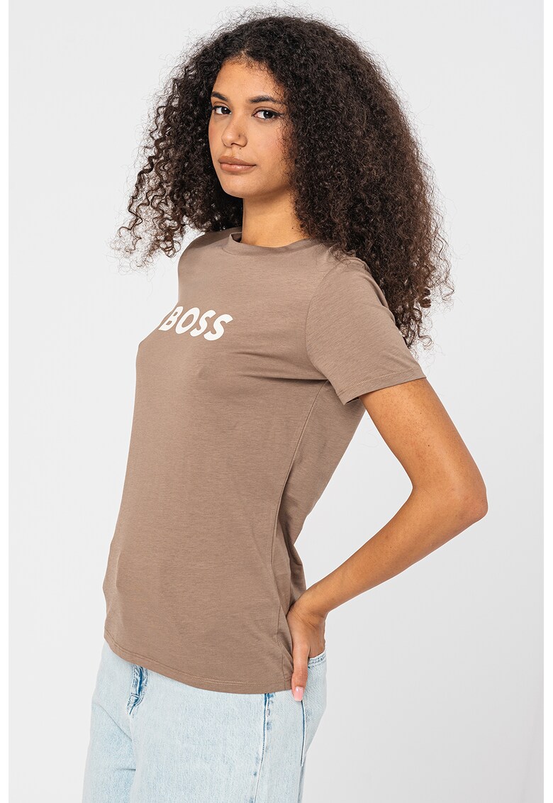 Tricou de bumbac organic cu imprimeu logo Elogo Boss imagine noua