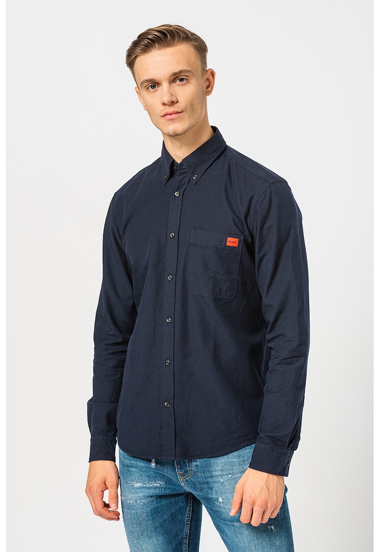 Camasa slim fit cu buzunar pe piept Evito''' - Bleumarin