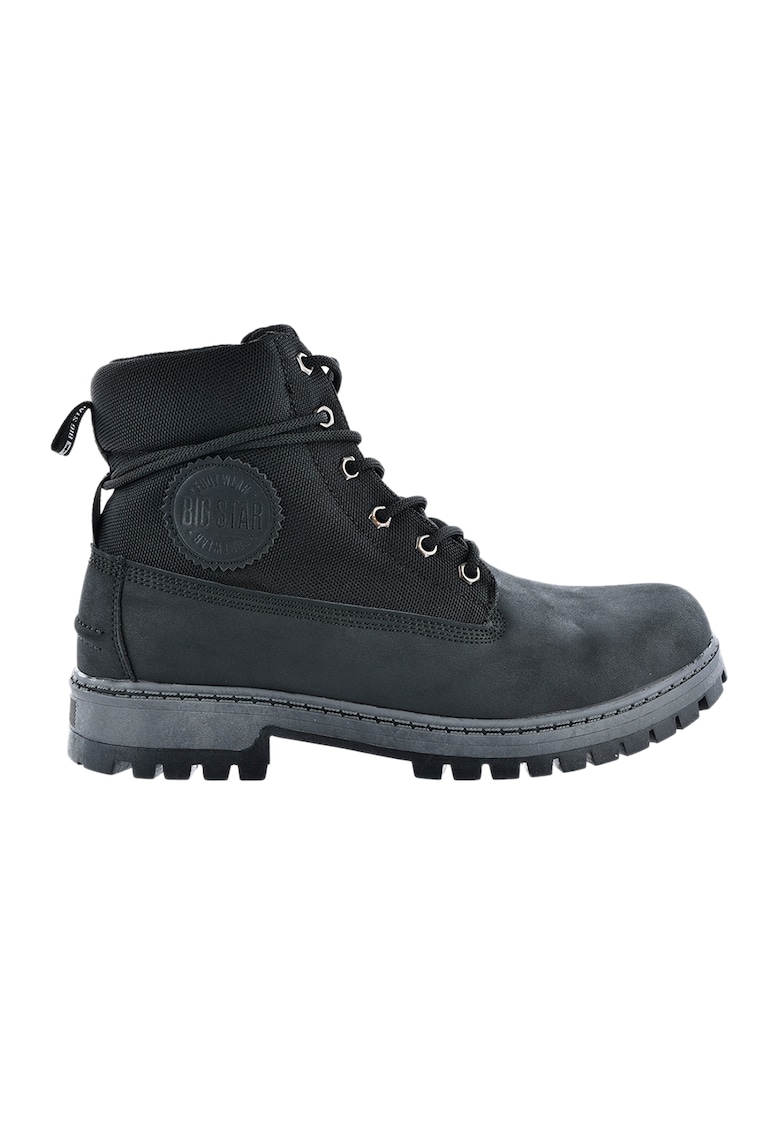 Big Star Ghete din piele ecologica si material textil - Negru