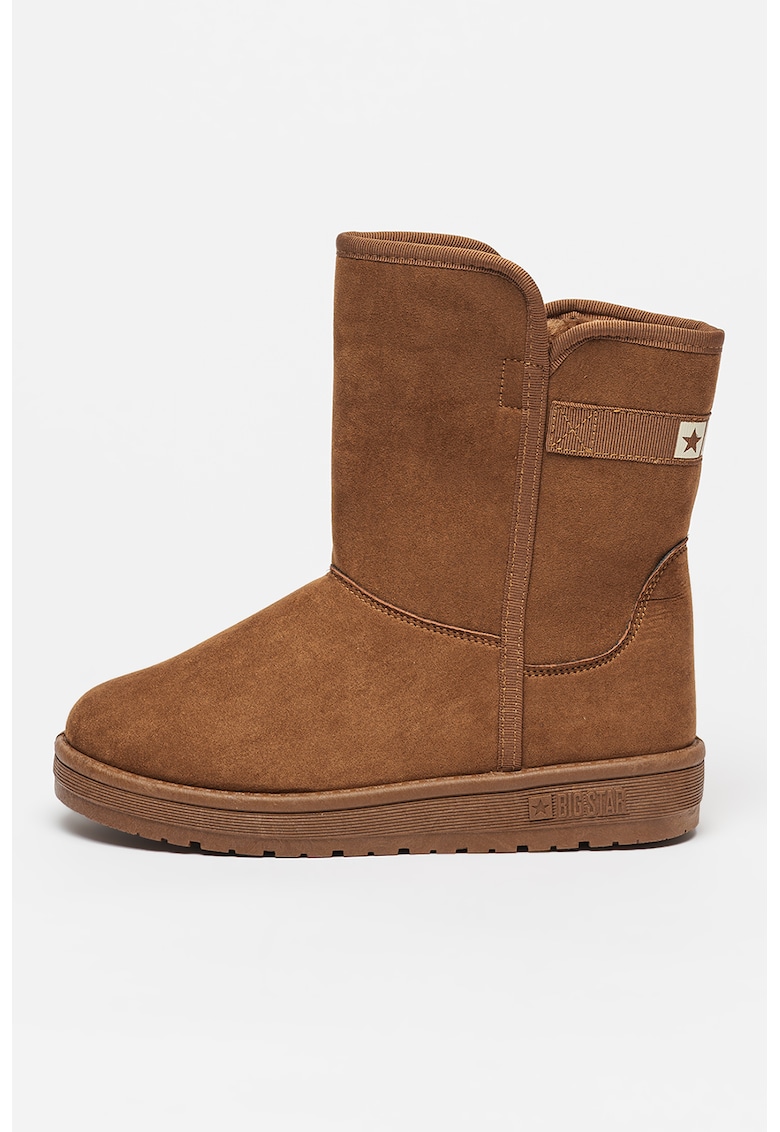 Cizme scurte fara inchidere - captusite de blana sintetica