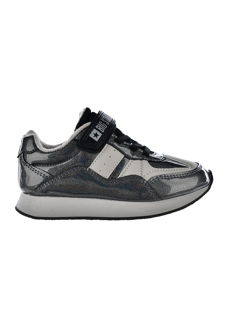 Big Star Pantofi sport din piele ecologica cu inchidere velcro - Negru/Gri inchis