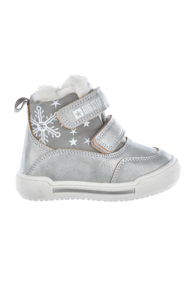 Big Star Ghete cu inchidere velcro si aspect metalizat - Argintiu
