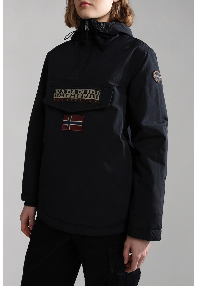 Geaca fara inchidere cu gluga Rainforest - Negru