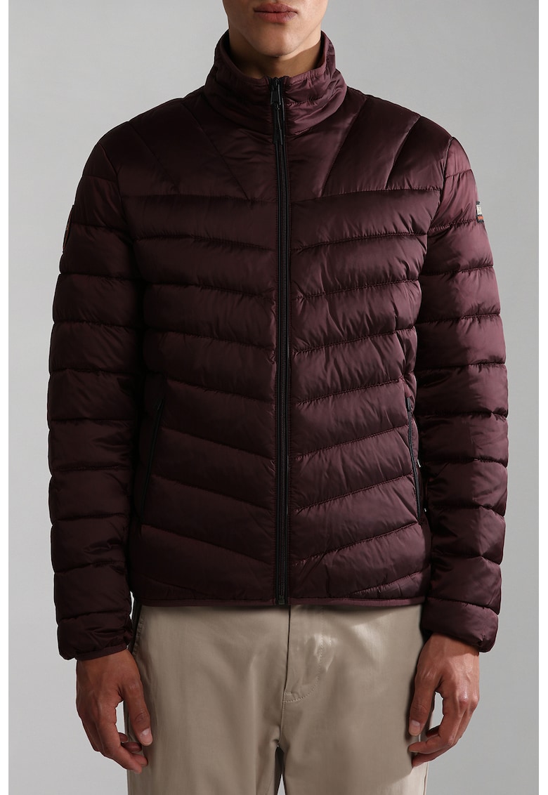 Geaca scurta regular fit cu aspect matlasat - Violet pruna