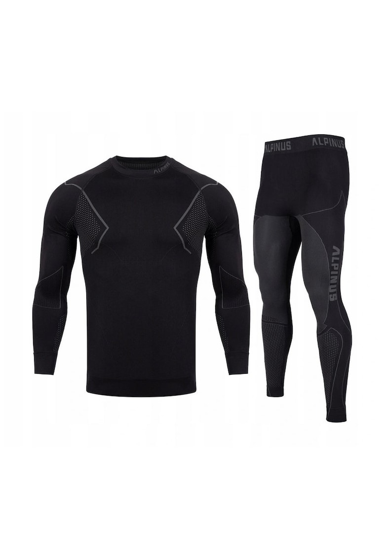 Set bluza si pantaloni termici barbati - Poliamida - Negru