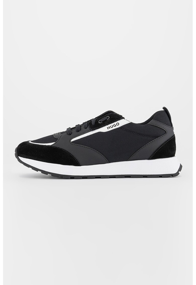 Pantofi sport cu insertii din piele intoarsa