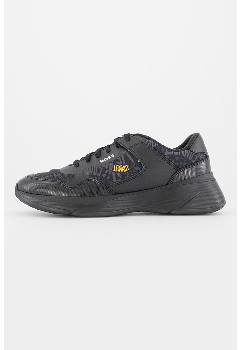 Pantofi sport de piele ecologica si material textil