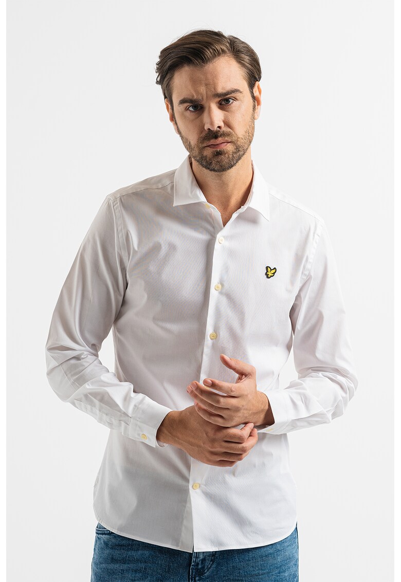 Camasa slim fit cu logo discret Bărbați imagine noua gjx.ro