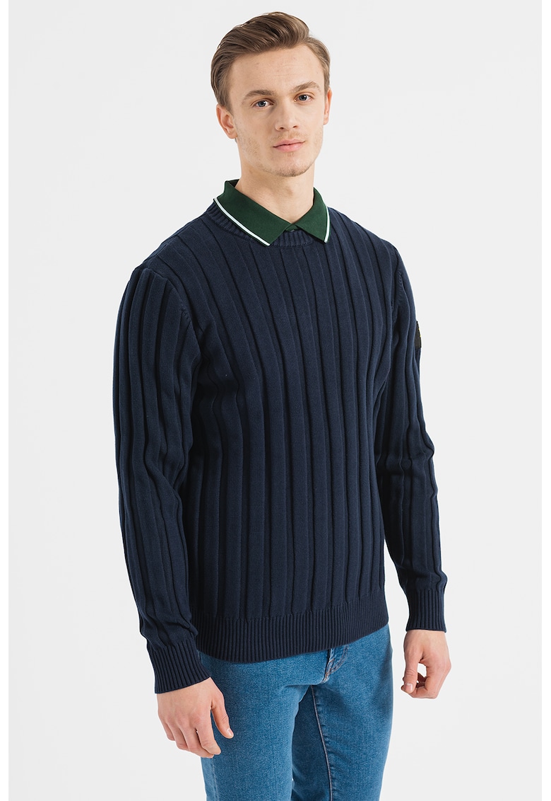 Lyle Scott Рипсен пуловер с овално деколте за Мъже Lyle Scott Рипсен пуловер с овално деколте за Мъже