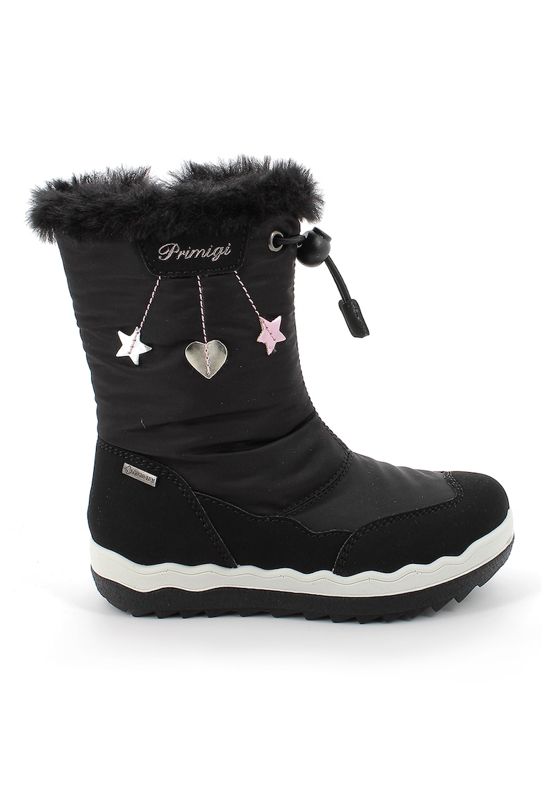 Cizme mid-calfu cu garnituri de piele intoarsa ecologica