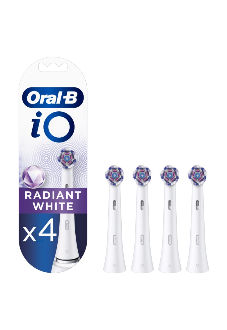 Rezerve periuta de dinti electrica iO Radiant White - compatibile doar cu seria iO - 4 buc - Alb