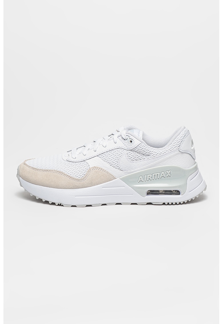 Pantofi sport cu detalii de piele intoarsa Air Max SYSTM - Alb - 10
