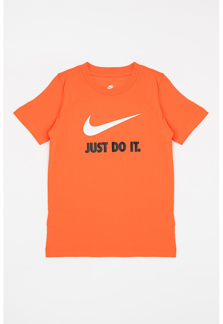 Tricou cu decolteu la baza gatului si imprimeu Swoosh