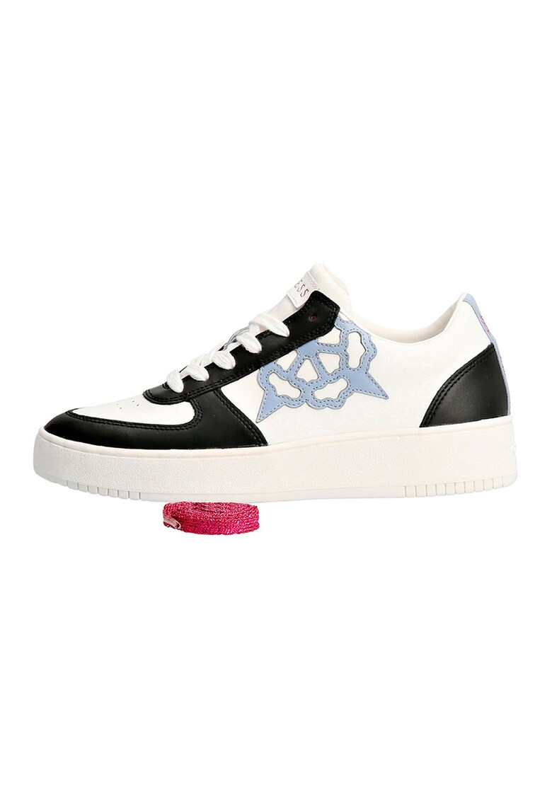 Pantofi sport de piele cu dtaliu logo lateral in forma de bujor bujor imagine noua