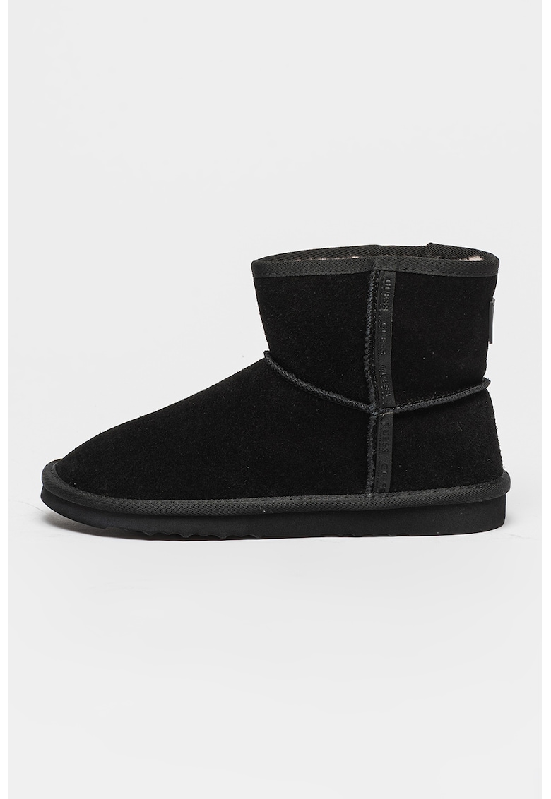 Ghete slip-on din piele intoarsa cu detalii logo