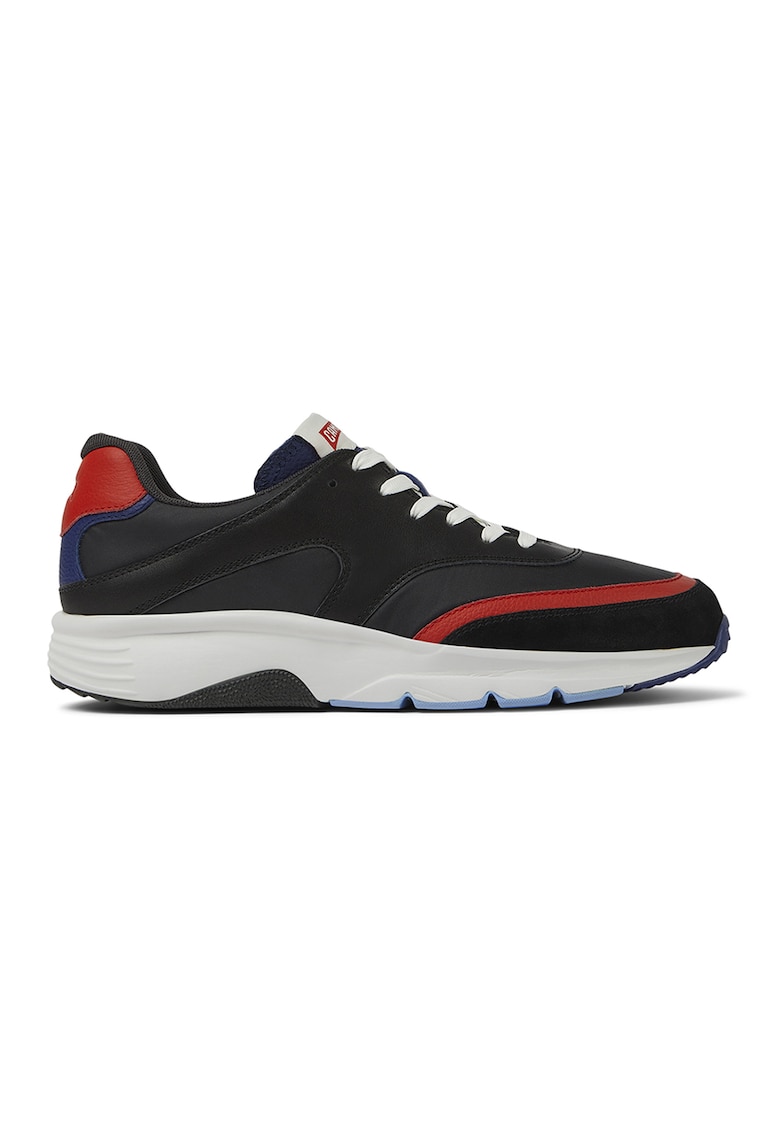 Pantofi sport cu detalii de piele nabuc - Rosu/Negru