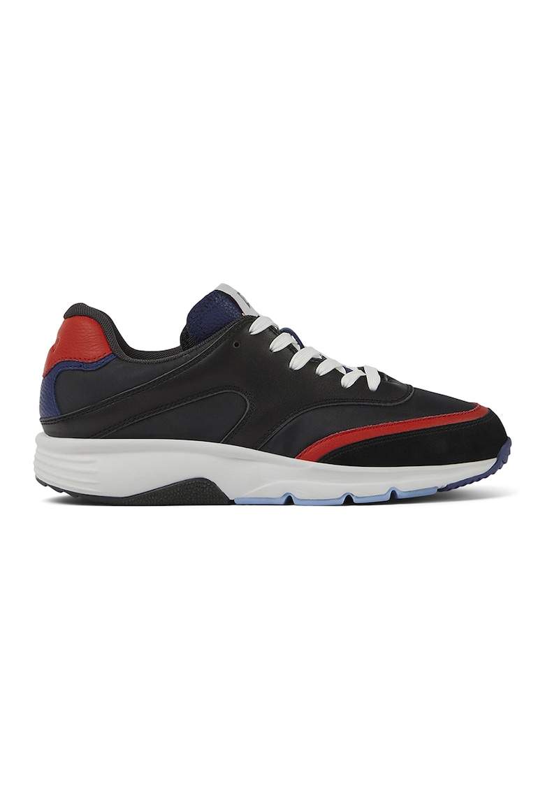Pantofi sport cu insertii de piele - Rosu/Negru