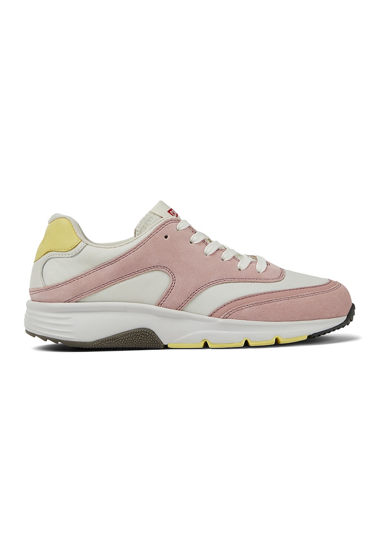 Pantofi sport cu insertii de piele intoarsa contrastante