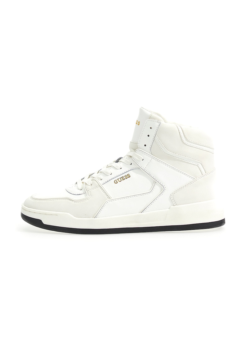 Guess Pantofi sport high-cut cu insertii din piele - Alb