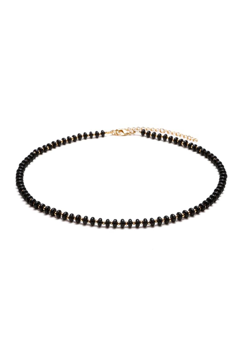 Colier choker placat cu aur 18 K - elegant - Kamia - 35 cu 7cm - Auriu/Negru