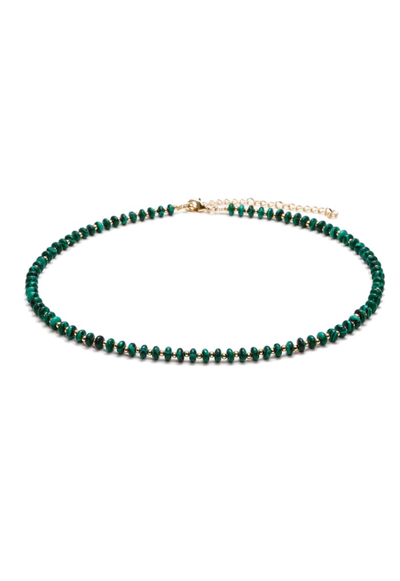 Colier choker placat cu aur 18 K - elegant - Kamia - 35 cu 7cm - Verde