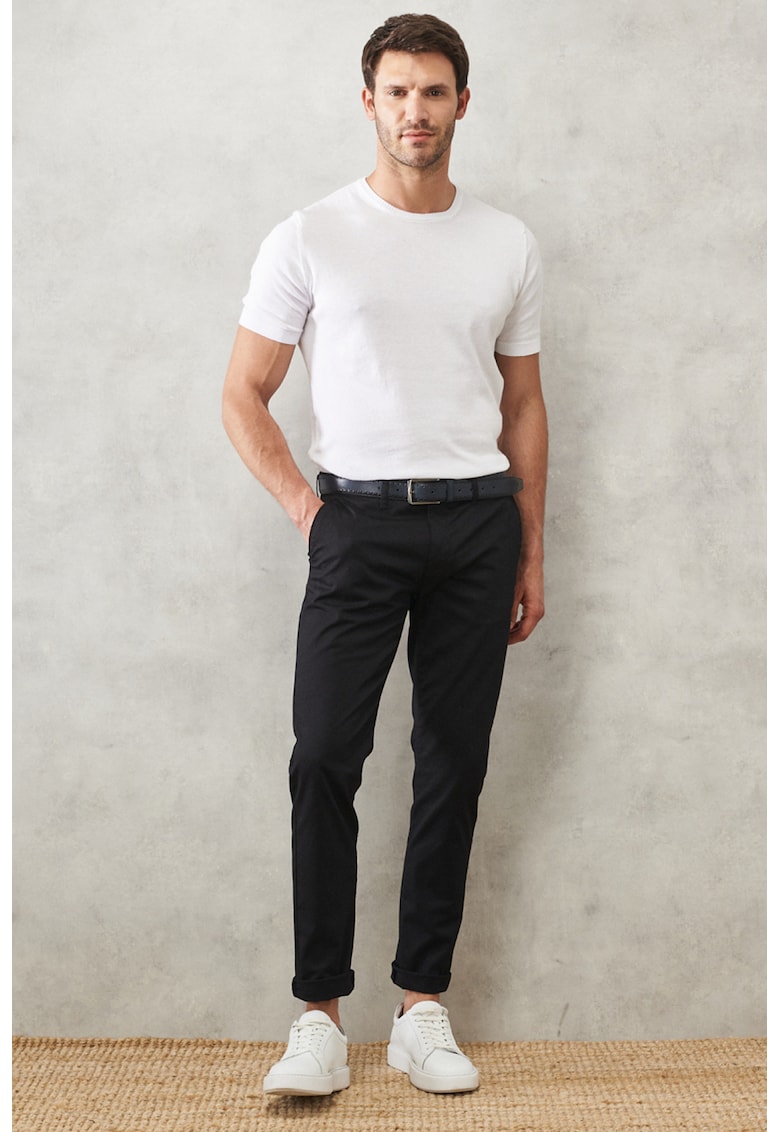 Pantaloni chino slim fit cu talie medie