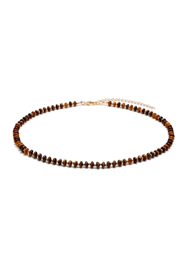 Colier choker placat cu aur 18 K - elegant - Kamia - 35 cu 7cm - Auriu/Maro