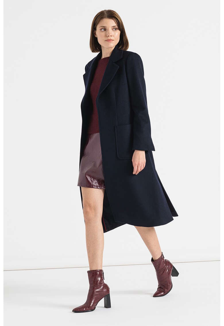 Palton de lana cu model petrecut Runaway fashiondays.ro imagine noua