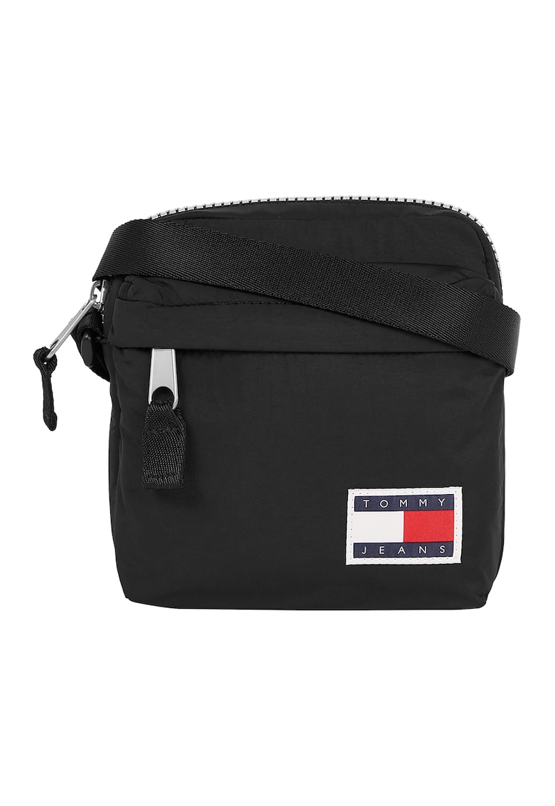 Geanta crossbody cu aplicatie logo