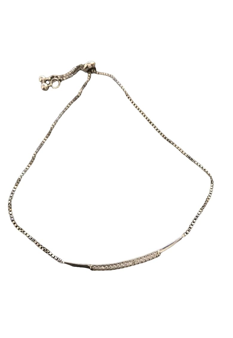 Bratara argintie - suflata cu aur 14k - cu pietre din zirconiu - Micka C3 -