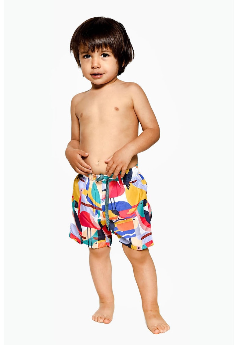 Pantaloni scurti de baie cu model colorblock si talie ajustabila Băieți 2023-06-01