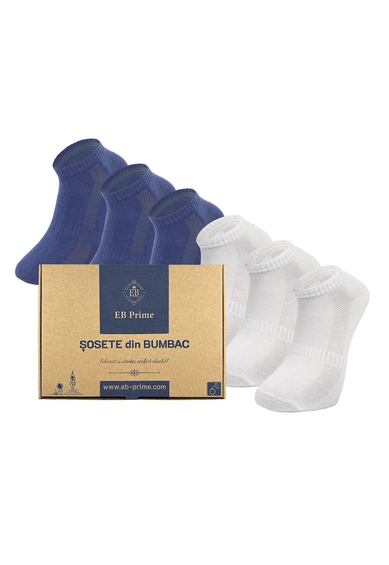 Set 6 perechi - Sosete Scurte din Bumbac Pieptanat - fara cusatura - respirabile si confortabile Set 6 perechi - Sosete Scurte din Bumbac Pieptanat - fara cusatura - respirabile si confortabile