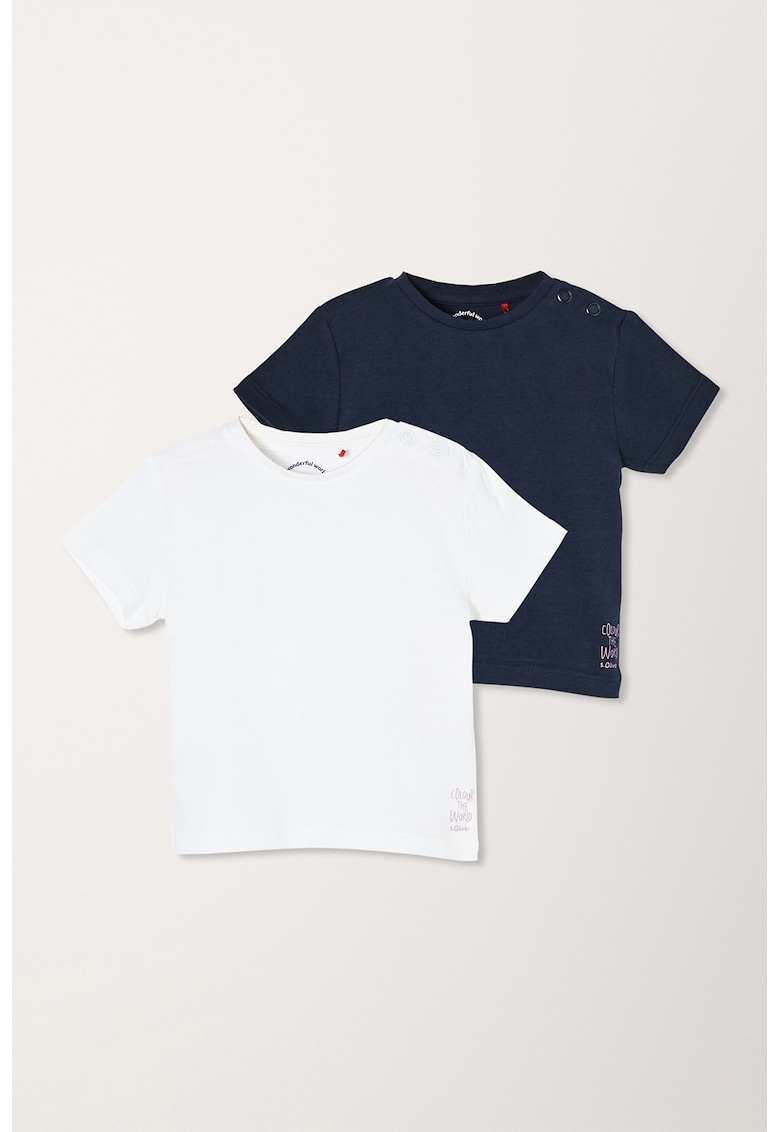 Set de tricouri de bumbac cu detaliu text – 2 piese fashiondays.ro  Imbracaminte