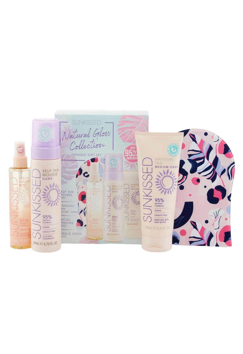 Set complet pentru autobronzare profesionala Natural Glow Collection Gift Set Dark - 95% Ingrediente Naturale