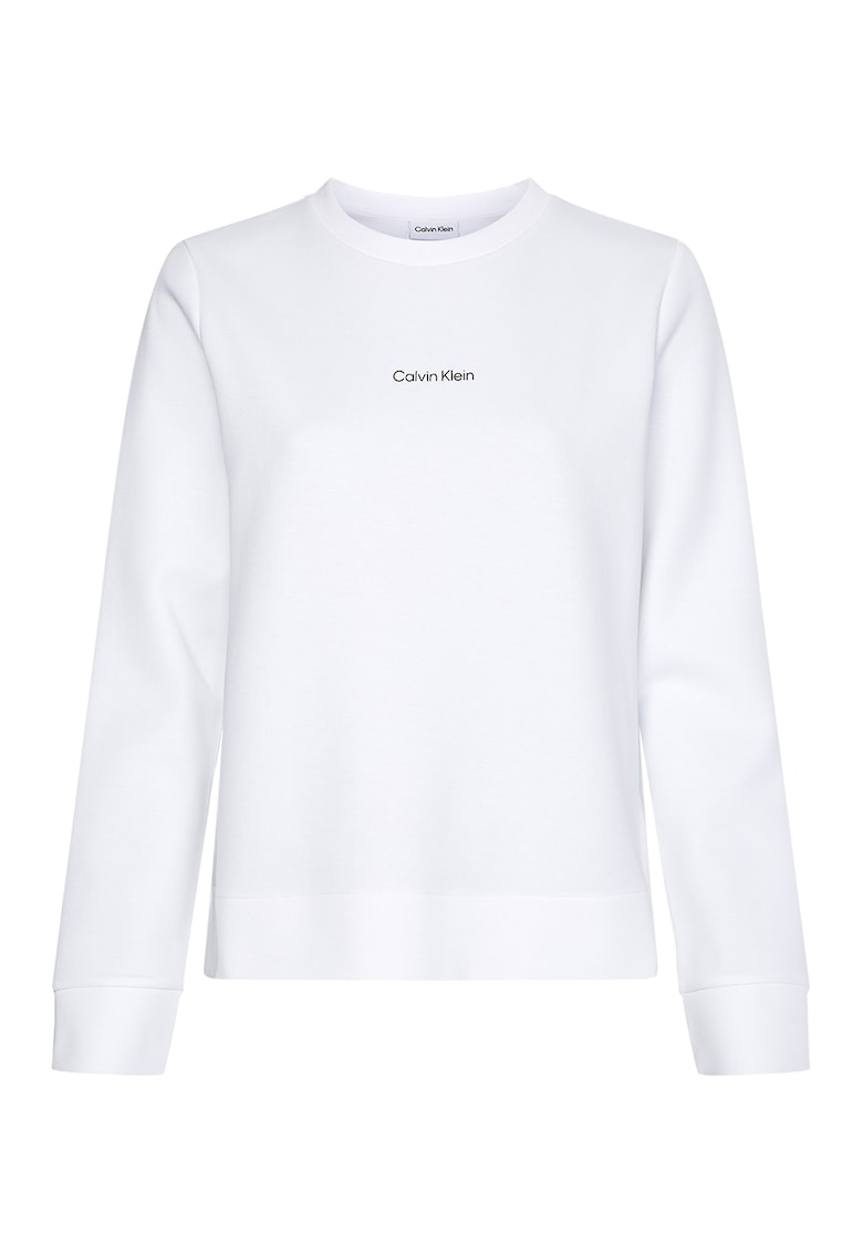 Bluza sport regular fit cu decolteu la baza gatului si imprimeu logo discret